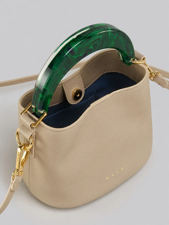 Venice Mini Bucket Bag In Light Brown Leather Women Marni Shoulder Bags