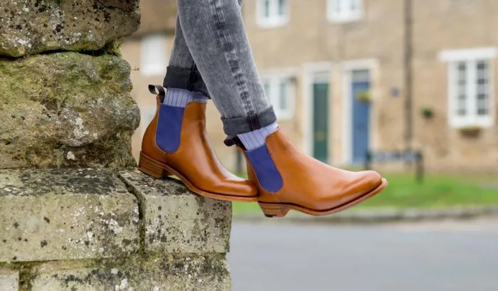 Violet 8211 Cedar Calf Blue Elastic Womens Barker Shoes Boots