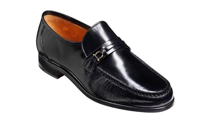 Wade 8211 Black Kid Mens Barker Shoes Loafers