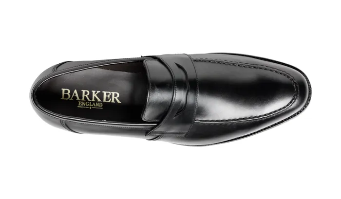 Warner 8211 Black Calf Mens Barker Shoes Loafers