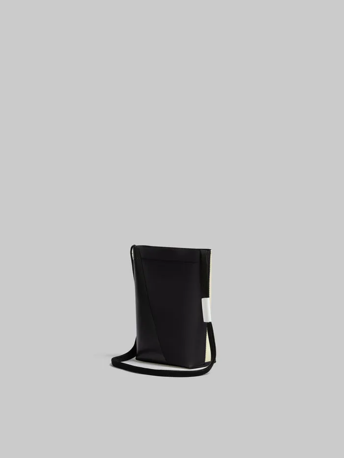 White And Black Tribeca Crossbody Bag With Shoelace Strap Men Marni Crossbody Bags