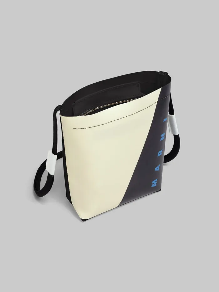 White And Black Tribeca Crossbody Bag With Shoelace Strap Men Marni Crossbody Bags
