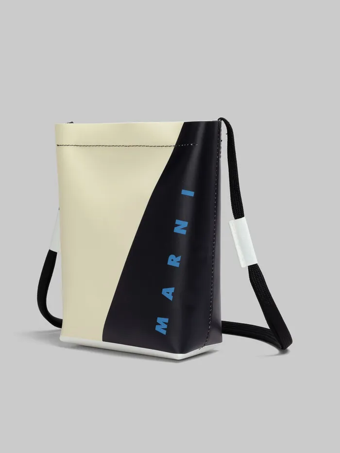 White And Black Tribeca Crossbody Bag With Shoelace Strap Men Marni Crossbody Bags