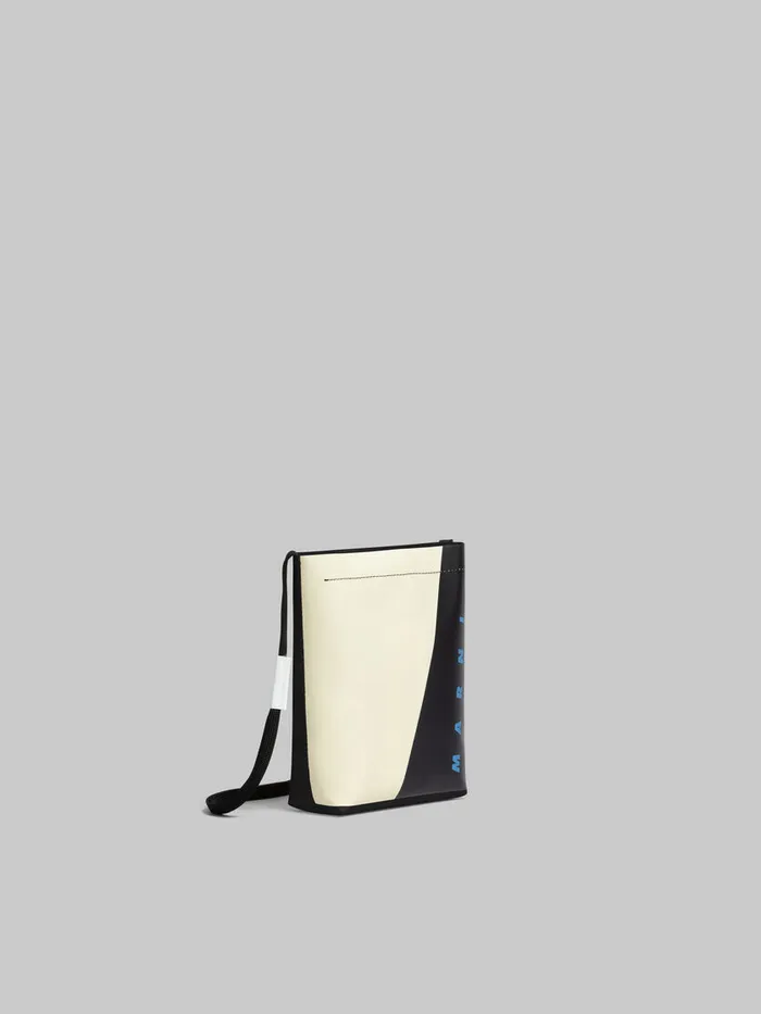 White And Black Tribeca Crossbody Bag With Shoelace Strap Men Marni Crossbody Bags