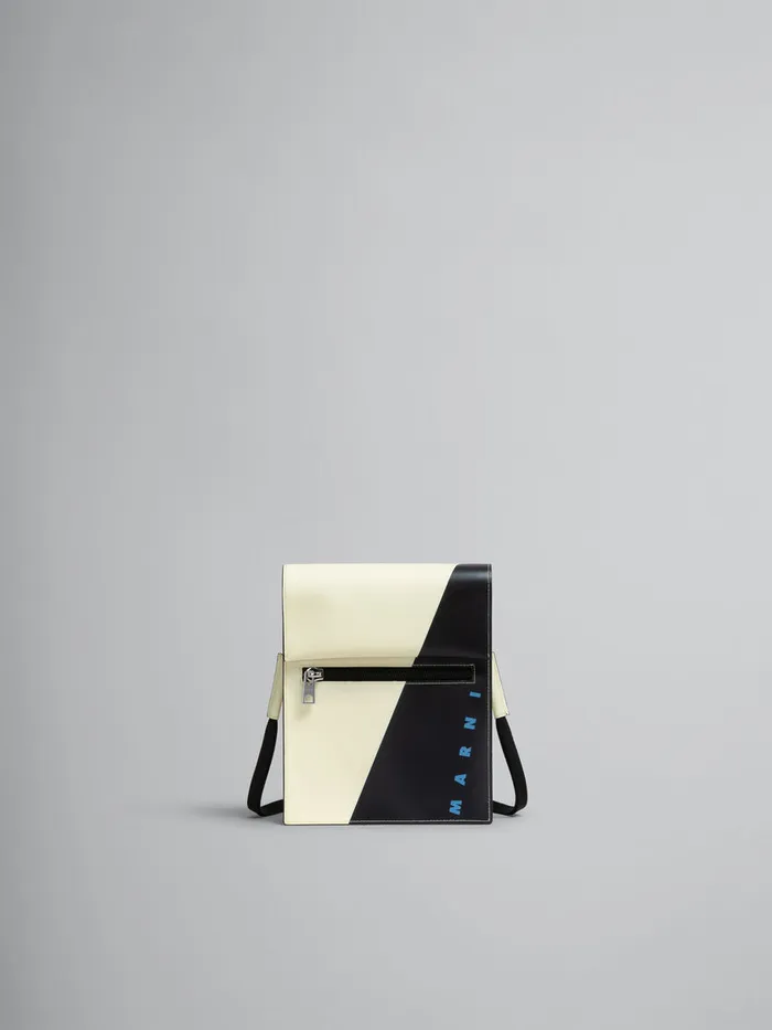 White And Black Tribeca Pouch With Shoelace Strap Men Marni Crossbody Bags