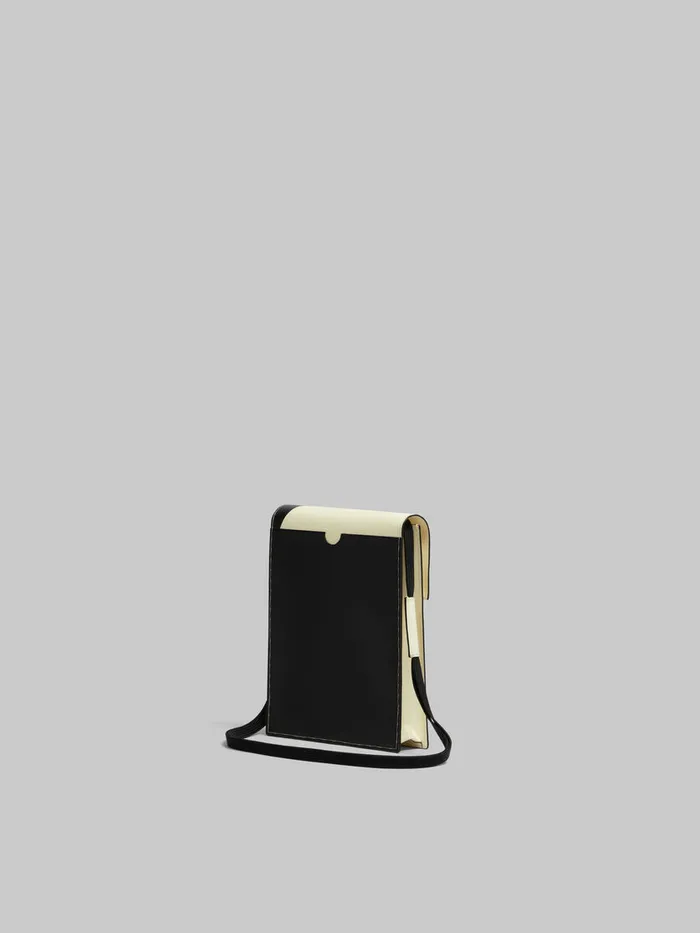 White And Black Tribeca Pouch With Shoelace Strap Men Marni Crossbody Bags