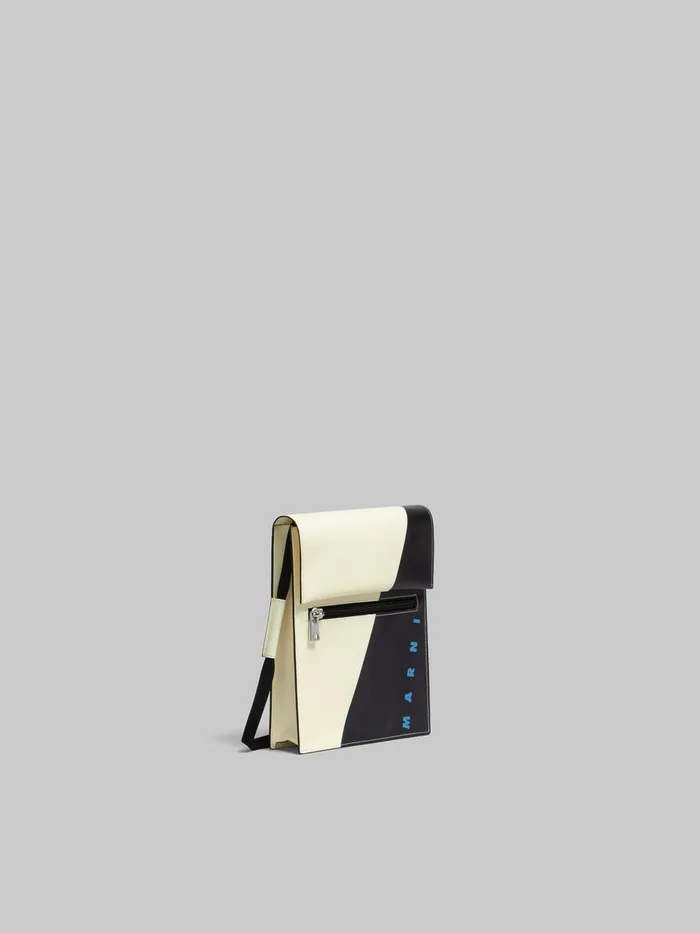 White And Black Tribeca Pouch With Shoelace Strap Men Marni Crossbody Bags
