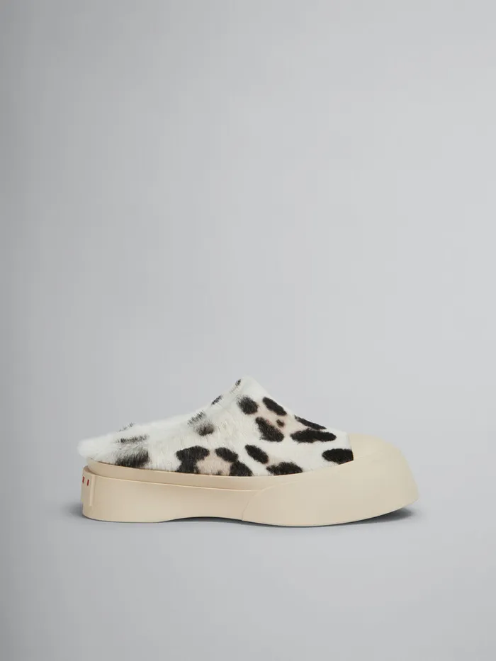 White Animalier Print Shearling Pablo Sabot Women Marni Pablo
