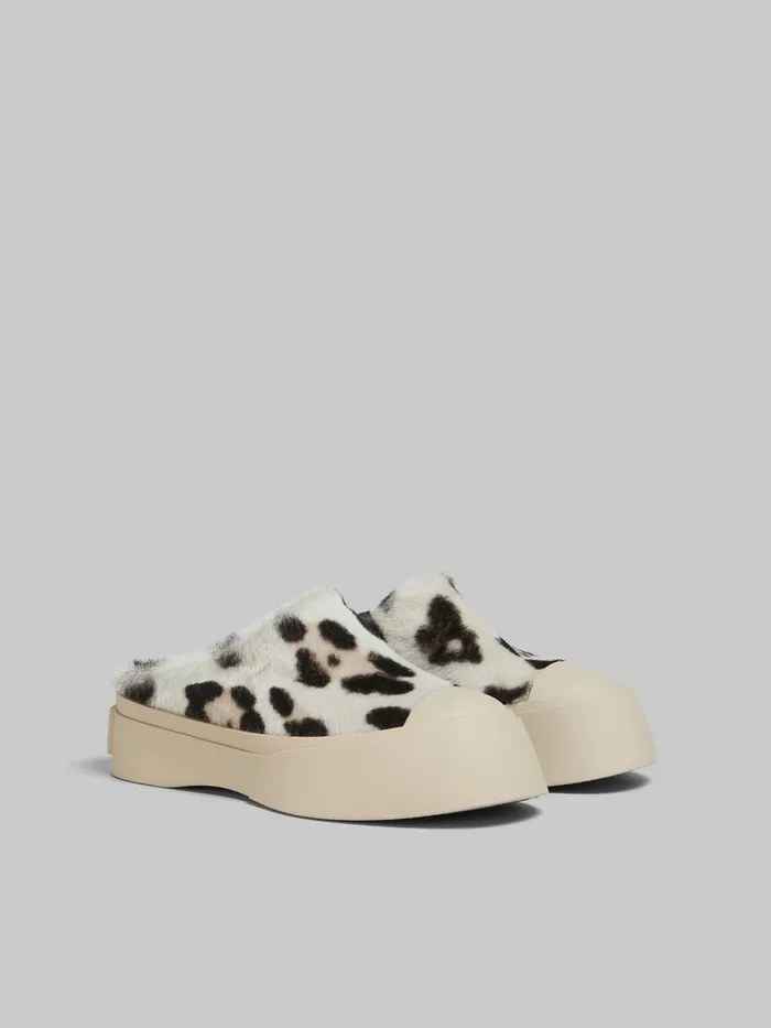 White Animalier Print Shearling Pablo Sabot Women Marni Pablo