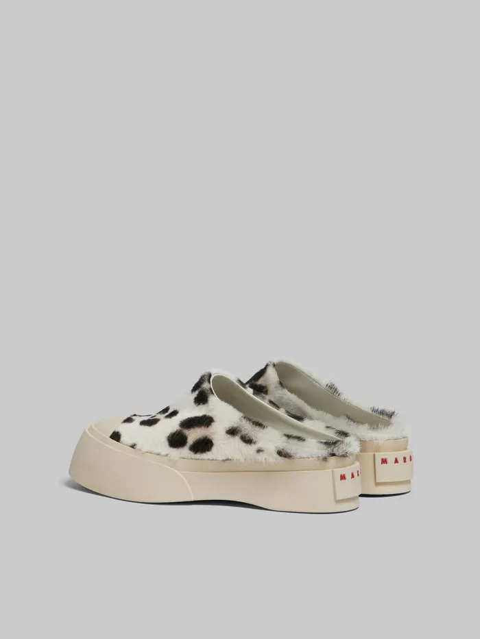 White Animalier Print Shearling Pablo Sabot Women Marni Pablo