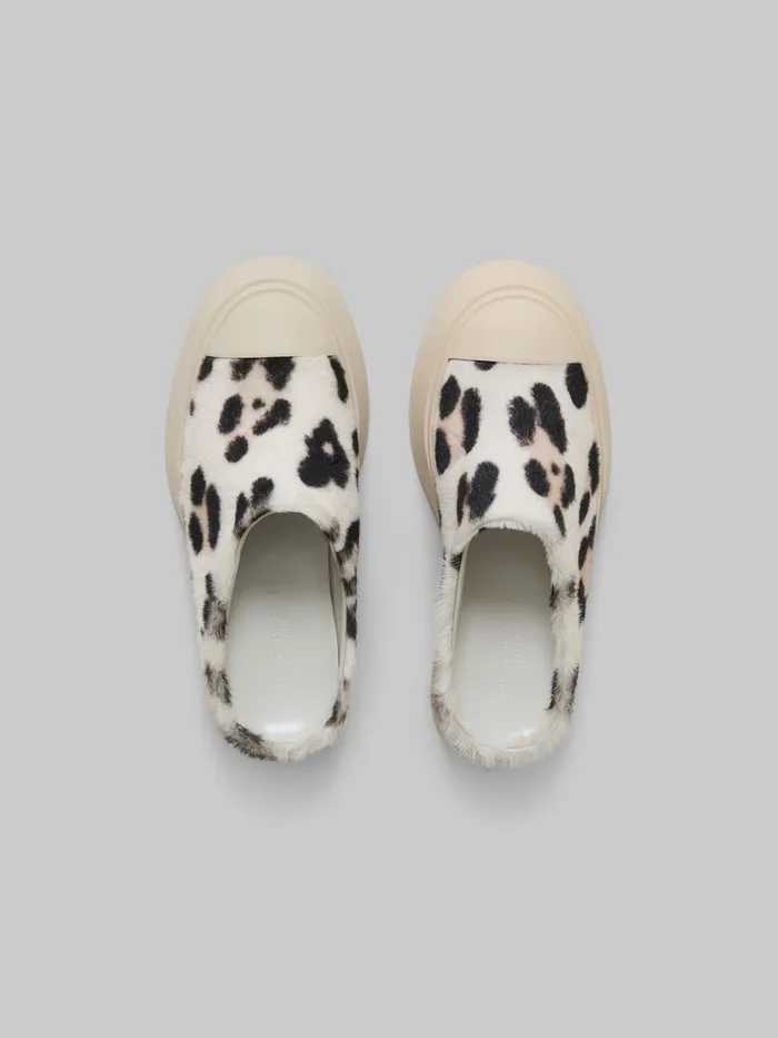 White Animalier Print Shearling Pablo Sabot Women Marni Pablo