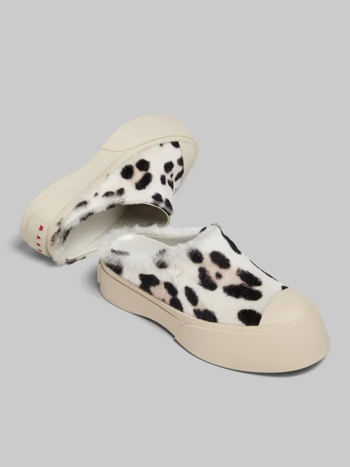 White Animalier Print Shearling Pablo Sabot Women Marni Pablo
