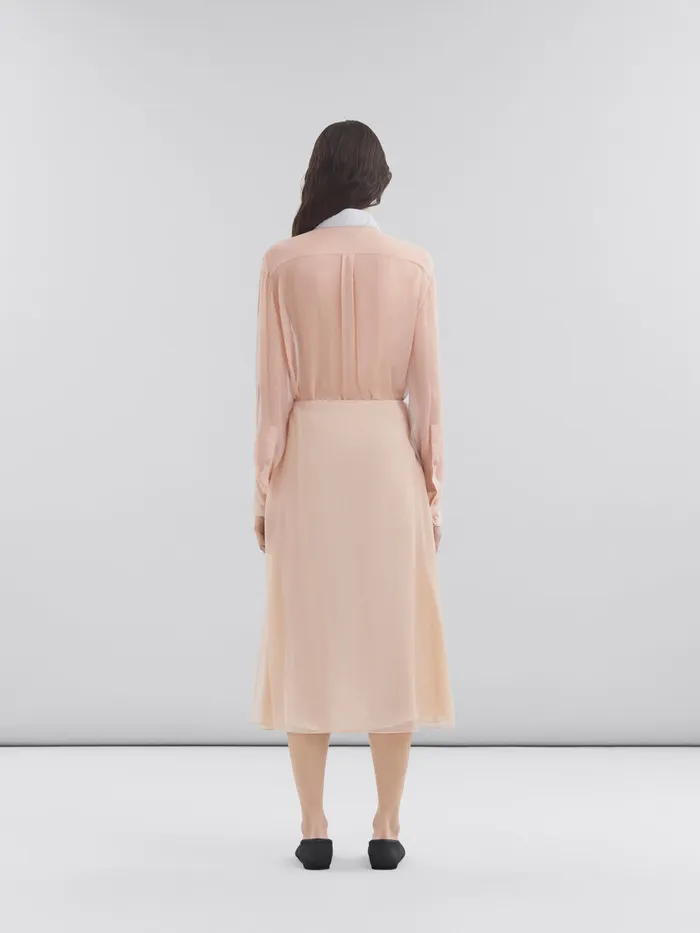 White Chiffon Skirt With Flower Appliqus Women Marni Skirts