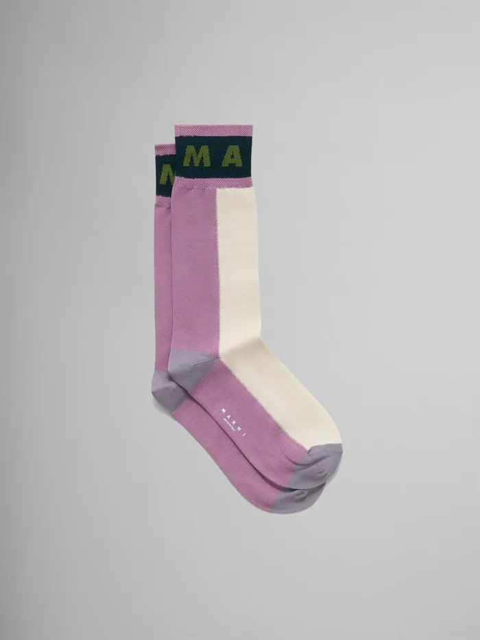 White Colourblock Cotton Socks Women Marni Socks