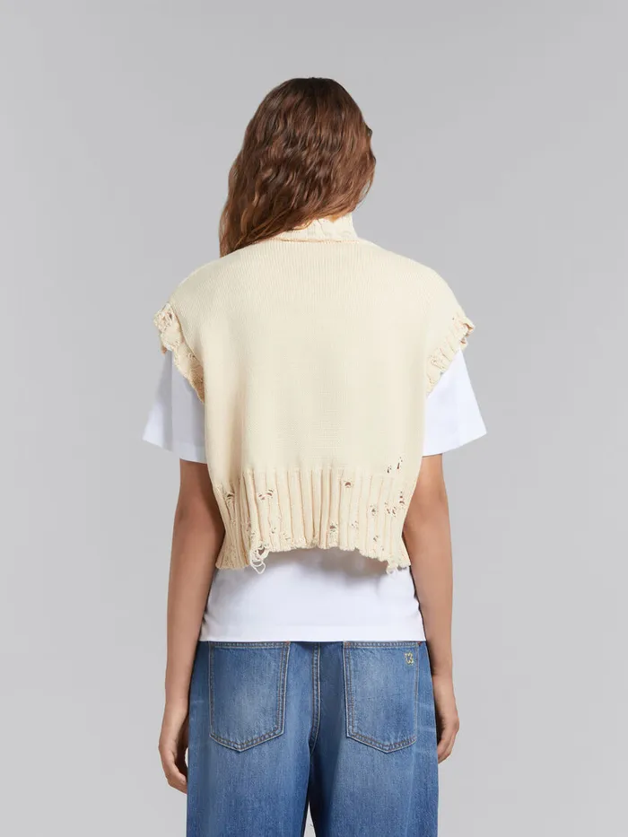 White Cotton Cropped Vest Women Marni Knitwear
