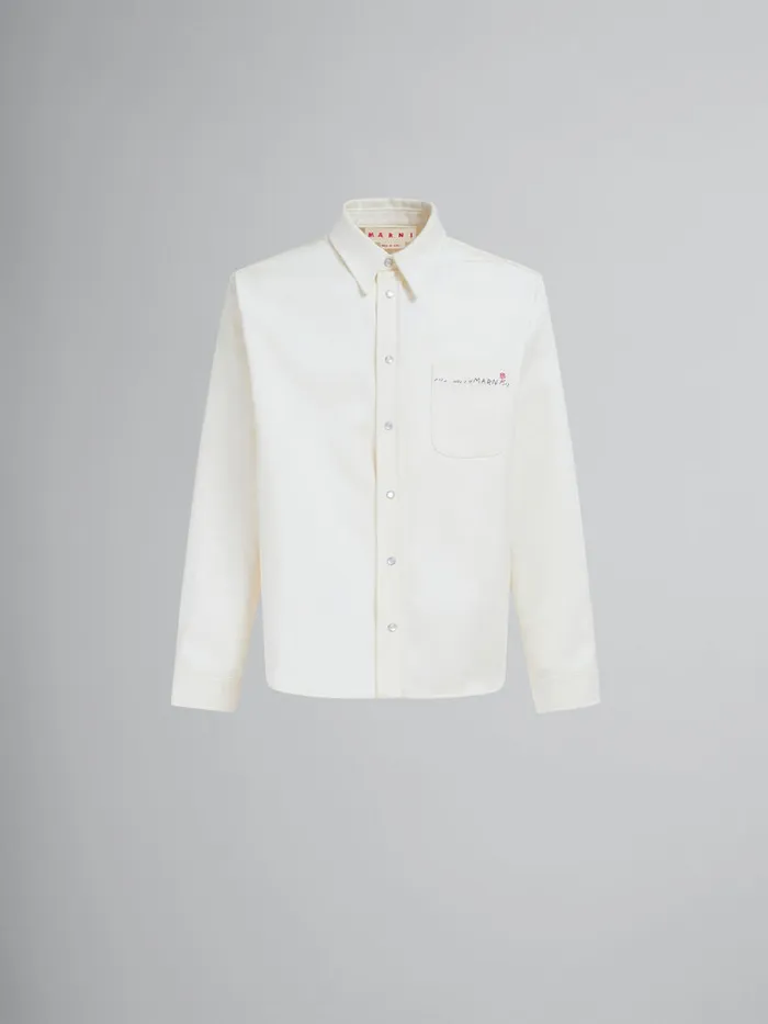 White Drill Shirt With Marni Mending Men Marni Tops and TShirts
