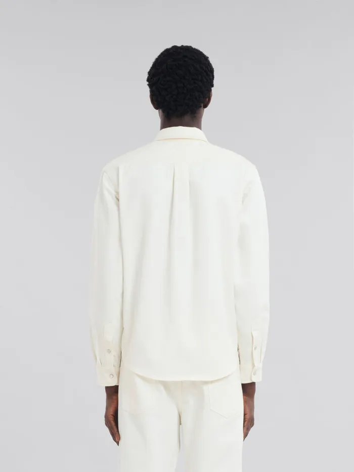 White Drill Shirt With Marni Mending Men Marni Tops and TShirts