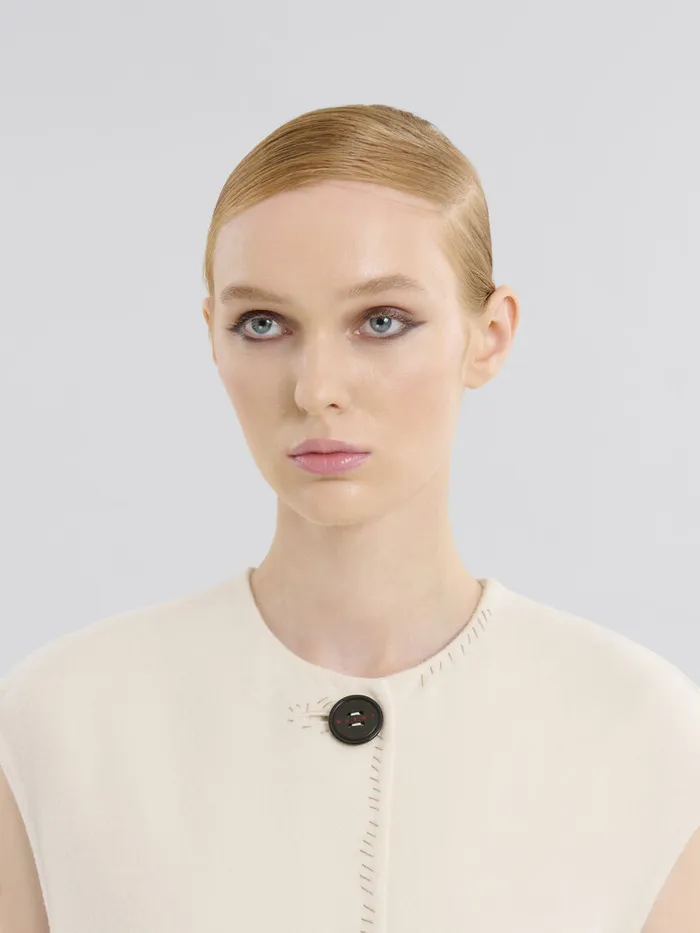 White Felt Sleeveless Jacket Women Marni Coats and Jackets