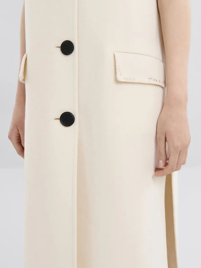 White Felt Sleeveless Jacket Women Marni Coats and Jackets