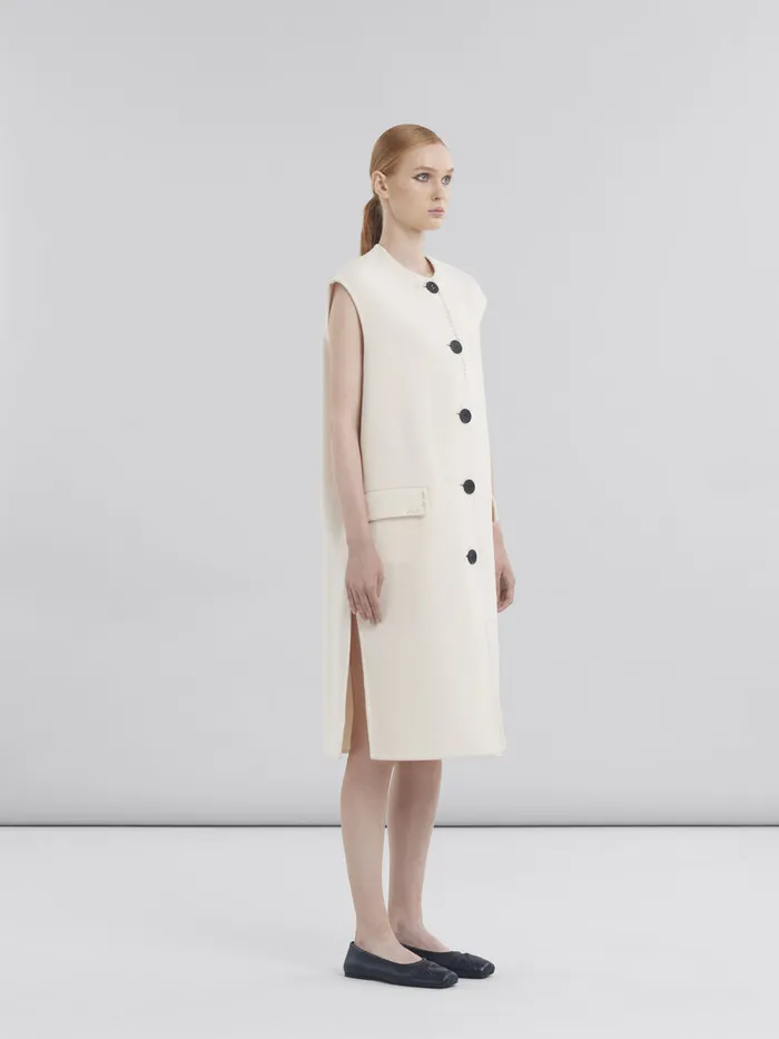 White Felt Sleeveless Jacket Women Marni Coats and Jackets