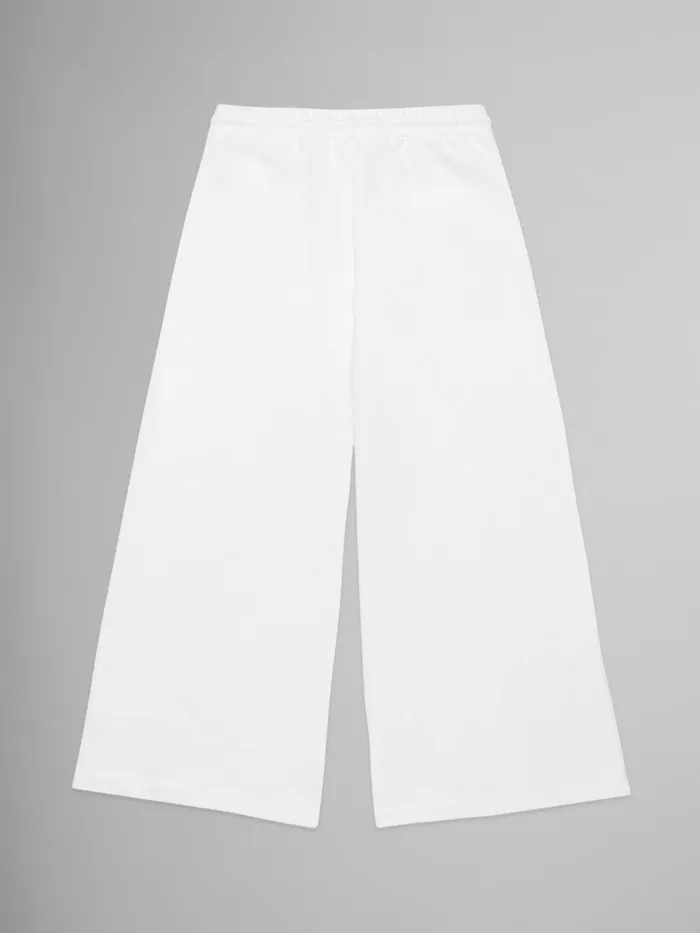 White Fleece Wide Trousers With Pockets Kids Marni