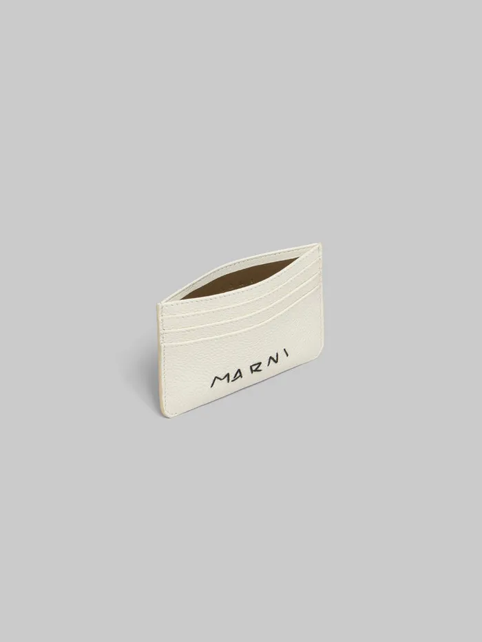 White Leather Cardholder With Marni Mending Men Marni Wallets and Small Leather Goods