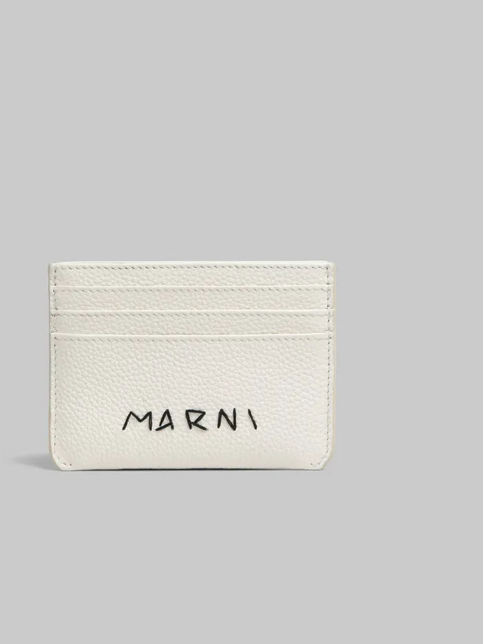 White Leather Cardholder With Marni Mending Men Marni Wallets and Small Leather Goods