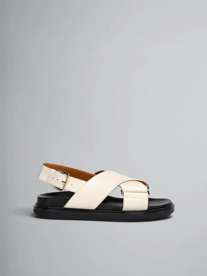 White Leather Fussbett Women Marni Fussbett