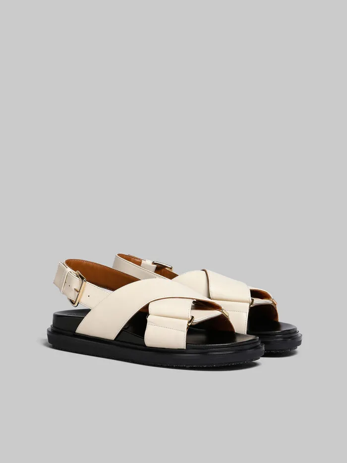 White Leather Fussbett Women Marni Fussbett