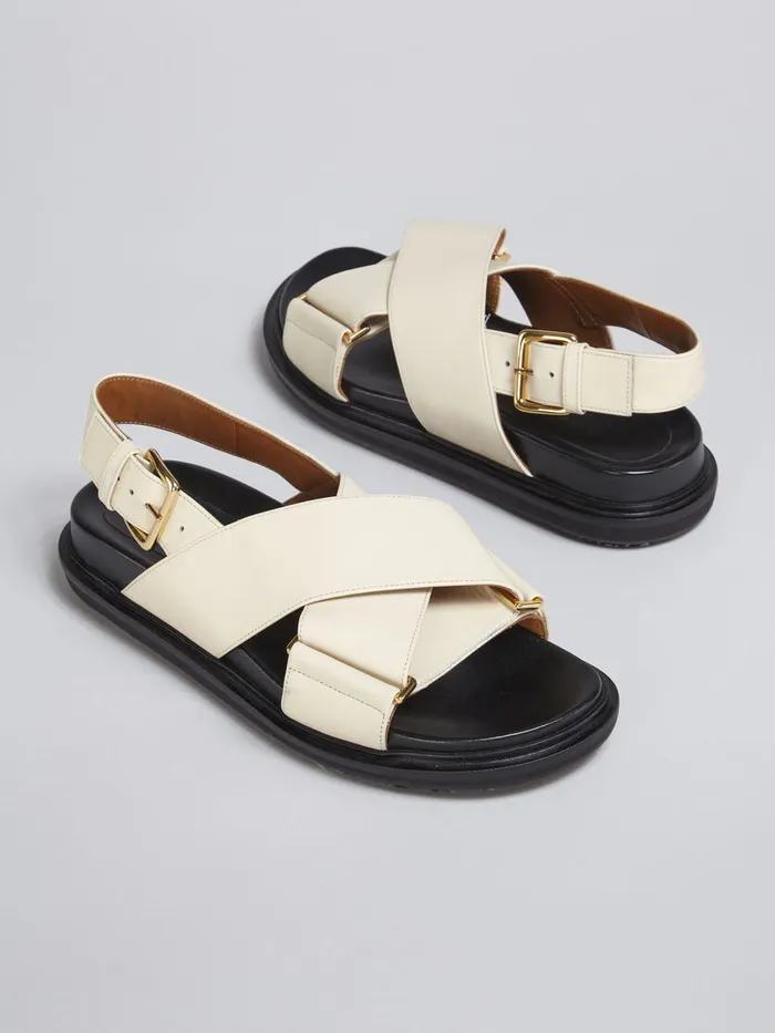 White Leather Fussbett Women Marni Fussbett