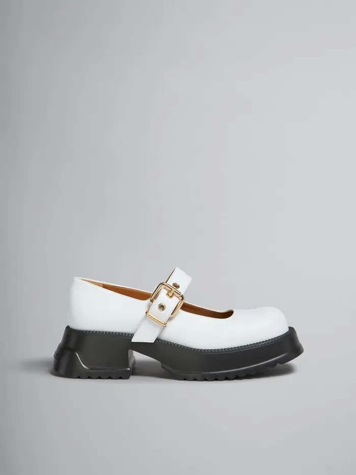 White Leather Mary Jane With Platform Sole Women Marni Sneakers