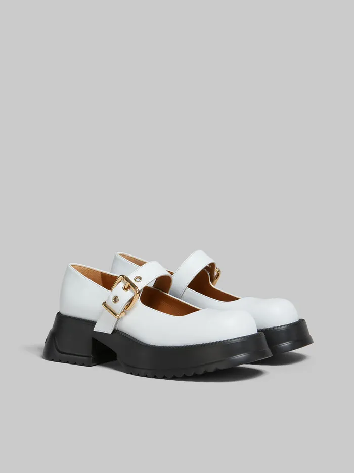 White Leather Mary Jane With Platform Sole Women Marni Sneakers