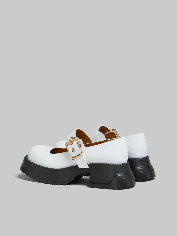 White Leather Mary Jane With Platform Sole Women Marni Sneakers
