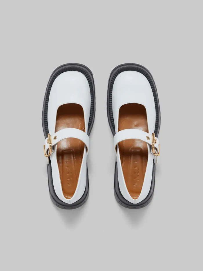 White Leather Mary Jane With Platform Sole Women Marni Sneakers