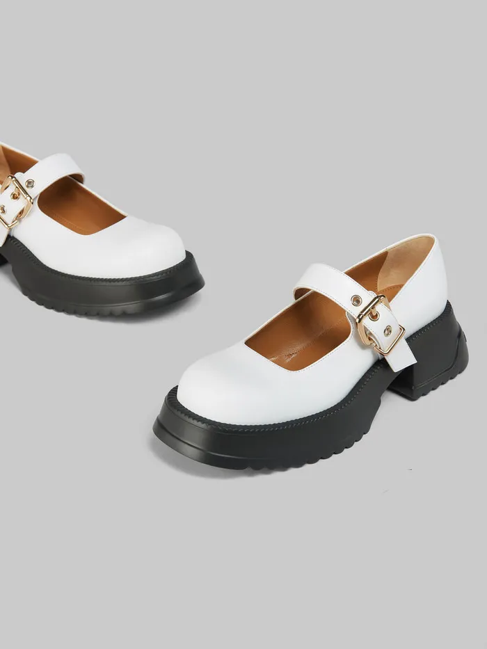 White Leather Mary Jane With Platform Sole Women Marni Sneakers