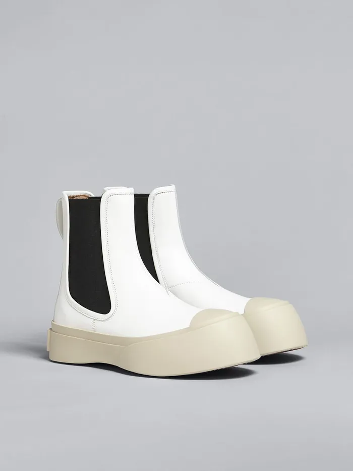 White Leather Pablo Chelsea Boot Women Marni Pablo