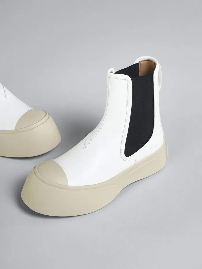 White Leather Pablo Chelsea Boot Women Marni Pablo