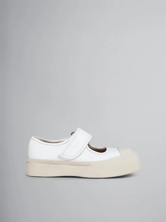 White Nappa Leather Mary Jane Sneaker Women Marni Pablo