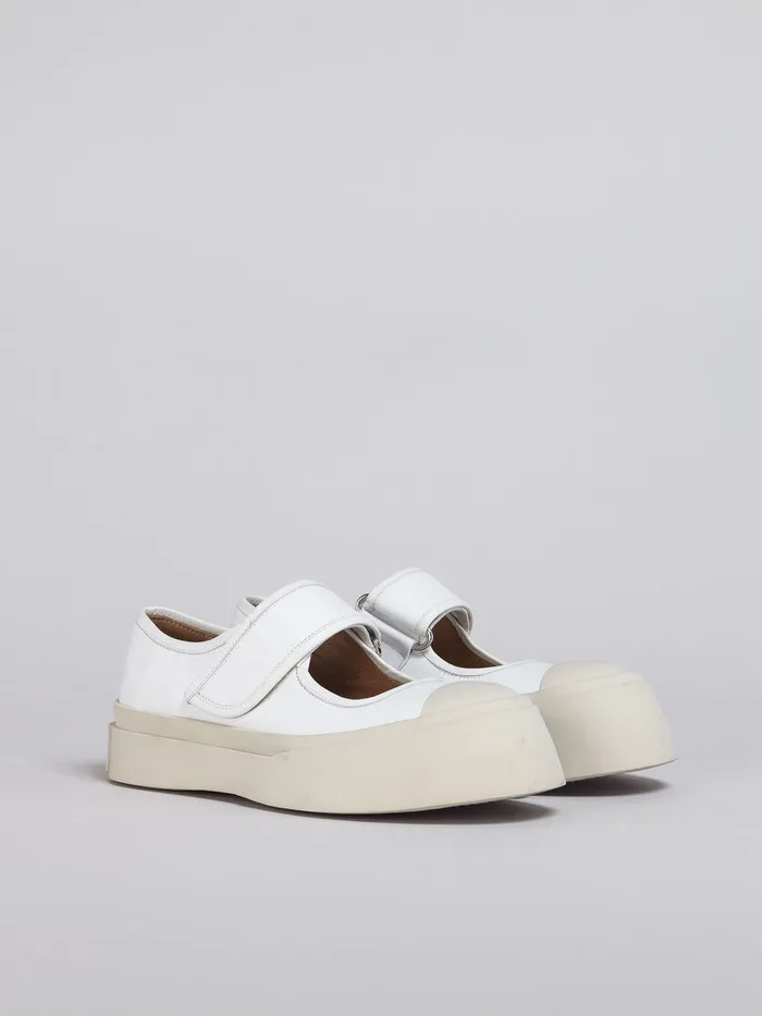 White Nappa Leather Mary Jane Sneaker Women Marni Pablo
