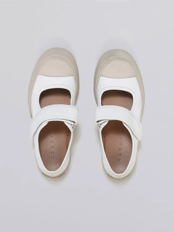 White Nappa Leather Mary Jane Sneaker Women Marni Pablo