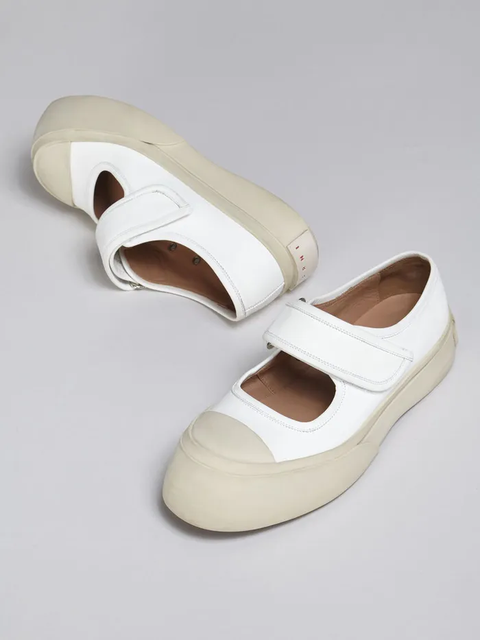 White Nappa Leather Mary Jane Sneaker Women Marni Pablo