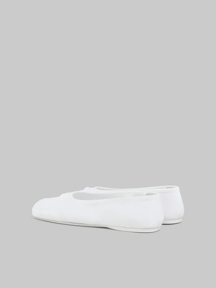 White Nappa Leather Seamless Little Bow Ballet Flat Women Marni Flats