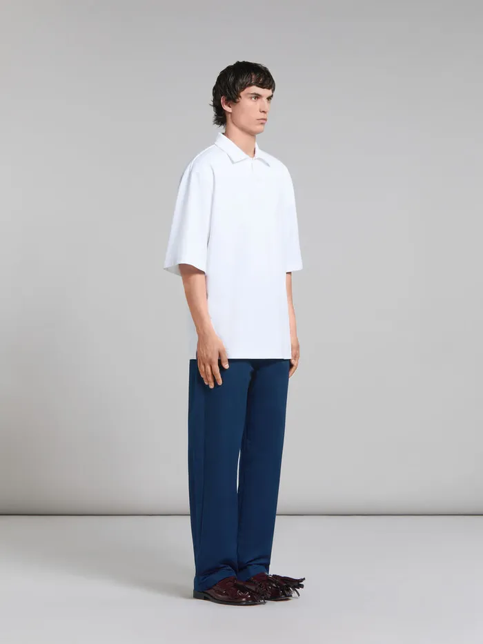 White Organic Cotton Oversized Polo Shirt With Marni Patches Men Marni Tops and TShirts