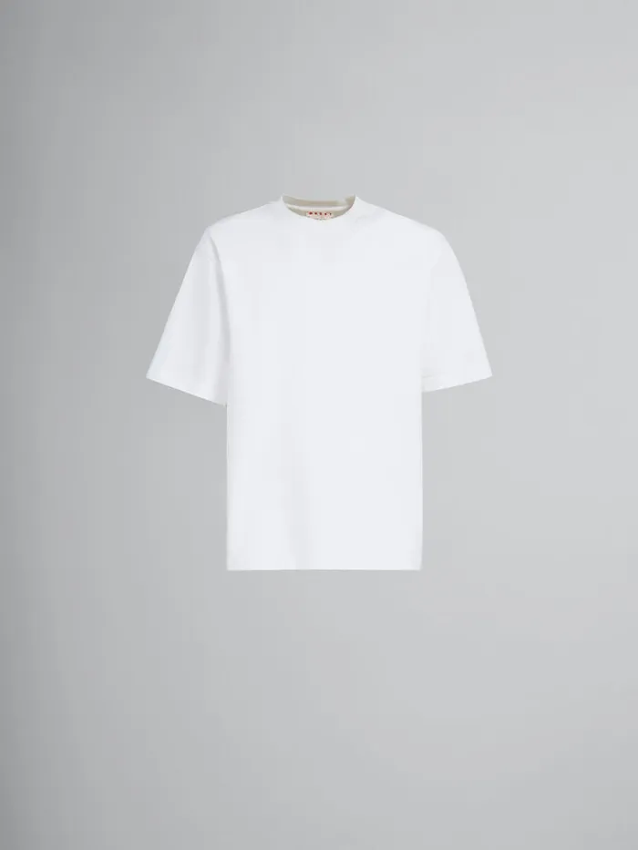 White Organic Cotton Oversized Tshirt With Marni Patches Men Marni Tops and TShirts