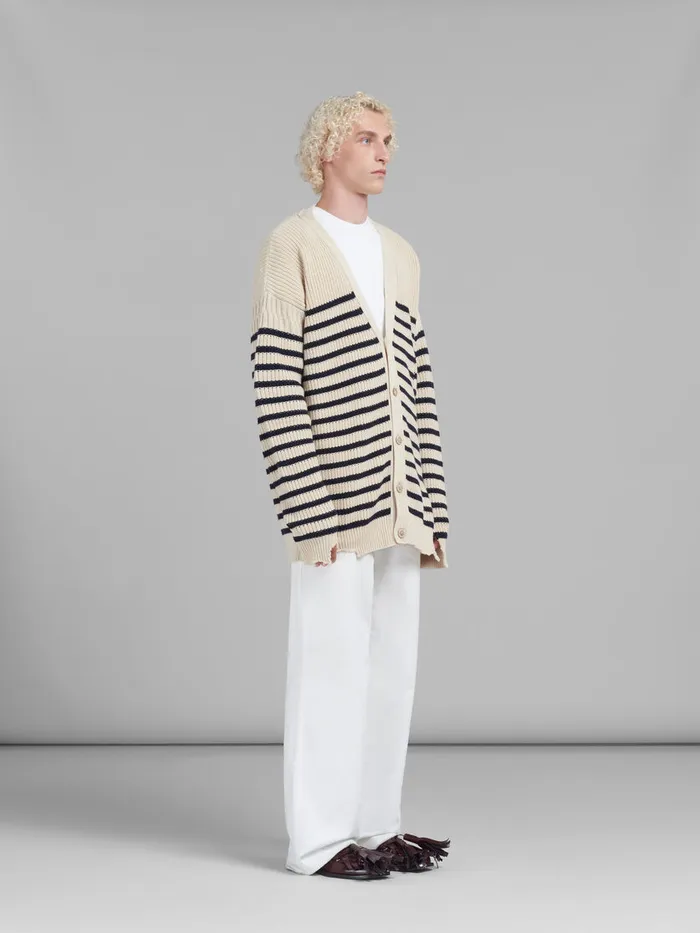 White Organic Cotton Oversized Tshirt With Marni Patches Men Marni Tops and TShirts