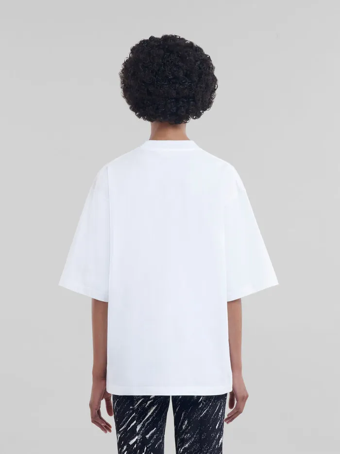White Organic Cotton Tshirt With Marni 30th Anniversary Print WomenMen Marni Tops and TShirts