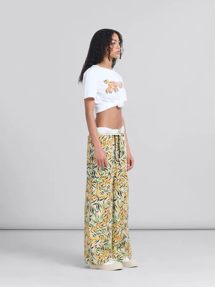 White Organic Jersey Regularfit Tshirt With Print Women Marni Tops and TShirts