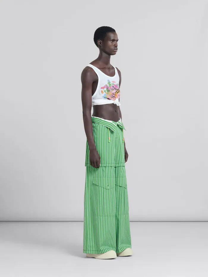 White Organic Jersey Tank Top With Print Men Marni Tops and TShirts