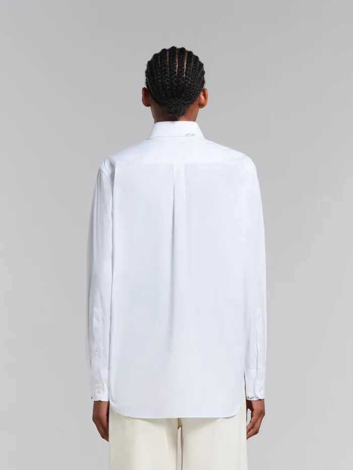 White Organic Poplin Shirt With Marni Mending Women Marni Tops and TShirts