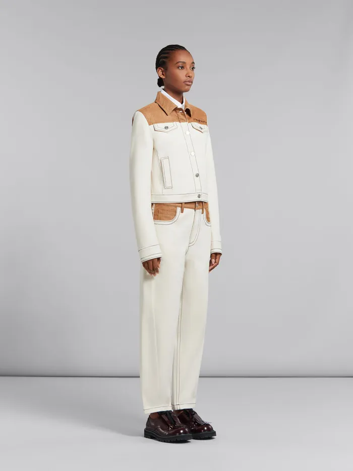 White Organic Poplin Shirt With Marni Mending Women Marni Tops and TShirts